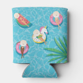 Fun Tropical Summer Pool schwimmt Geburtstag Party Dosenkühler (Rückseite)