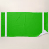 Fun Tropisch Bright Lime Green White Edge Streifen Strandtuch (Vorderseite)