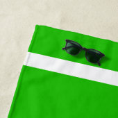 Fun Tropisch Bright Lime Green White Edge Streifen Strandtuch (Beispiel)