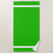 Fun Tropisch Bright Lime Green White Edge Streifen Strandtuch (Vorderseite)