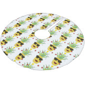 Fun Tropische Ananas Polyester Weihnachtsbaumdecke (Schrägansicht)