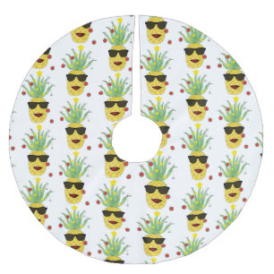 Fun Tropische Ananas Polyester Weihnachtsbaumdecke