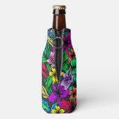 Fun Tropische Blume Flaschenkühler (Flasche Rückseite)
