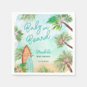 Fun Tropische Palmen Strand Baby an Bord Dusche Serviette (Vorderseite)