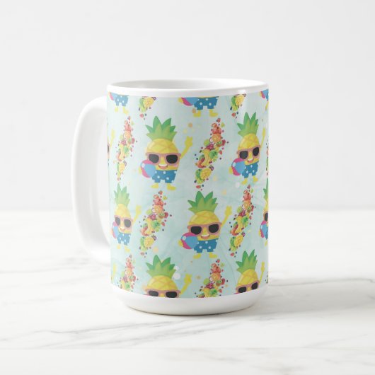 Fun tropisches Muster Kaffeetasse (Vorderseite Links)
