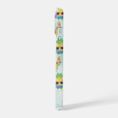 Fun tropisches Muster mit Individuelle Name iPhone 15 Hülle (Linke Seite)