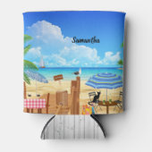 Fun tropisches Sommerrestaurant personalisiert Dosenkühler (Vorderseite)