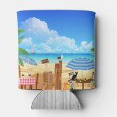 Fun tropisches Sommerrestaurant personalisiert Dosenkühler (Rückseite)