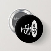 Fun Trumpet Brass Clef für Musiker Jazzhorn Button (Vorne & Hinten)
