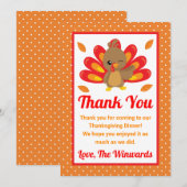 Fun Turkey Erntedank Dinner Party Dankeskarte (Vorne/Hinten)