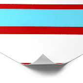 Fun Türkis Blau Rot und Weiß Diagonale Streifen Poster (Ecke)