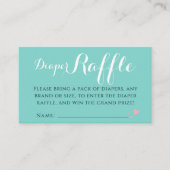 Fun Türkis Korallenrosa Windeln Raffle Baby Party Begleitkarte (Vorderseite)