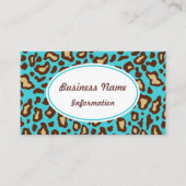 Fun Türkise Animal Print Business Card Visitenkarte (Vorderseite)