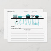Fun Turquoise Kitchen Gadgets Bridal Recipe Cards Postkarte (Vorne/Hinten)