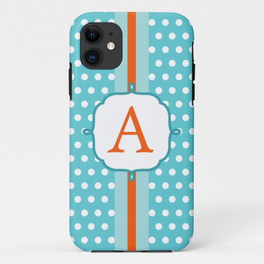 Fun Turquoise Monogram iPhone 5 Fall Case-Mate iPhone Hülle (Rückseite)
