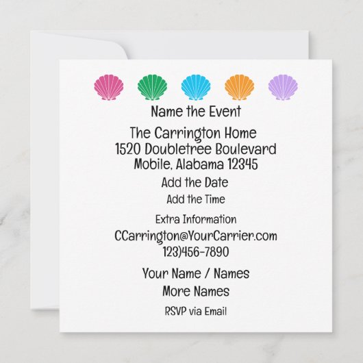 Fun Turtles Ansammlung Einladung (Rückseite)