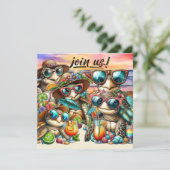 Fun Turtles Ansammlung Einladung (Stehend Vorderseite)
