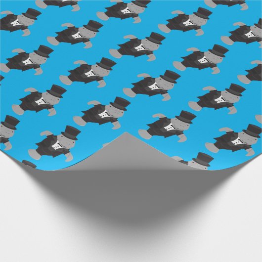 Fun Tuxedo Manatee Animal Geschenkpapier (Ecke)