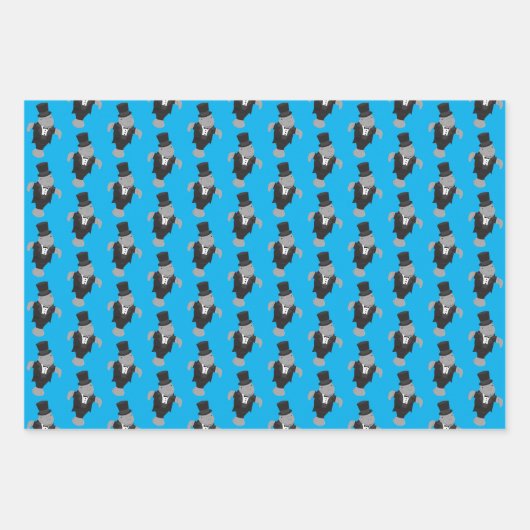 Fun Tuxedo Manatee Animal Geschenkpapier Set (Vorderseite 2)