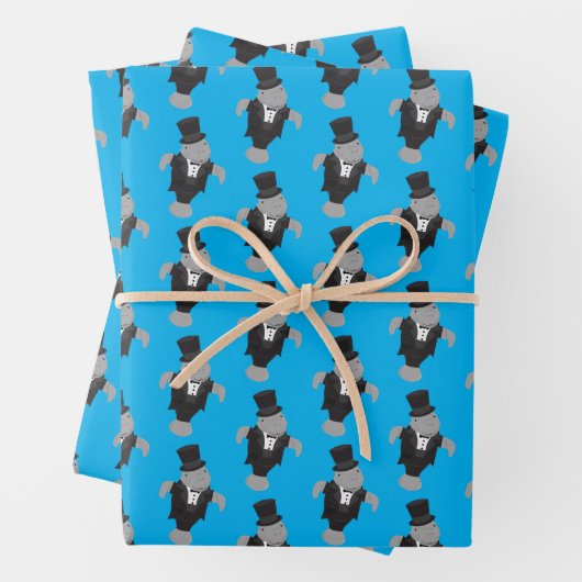 Fun Tuxedo Manatee Animal Geschenkpapier Set (Beispiel)