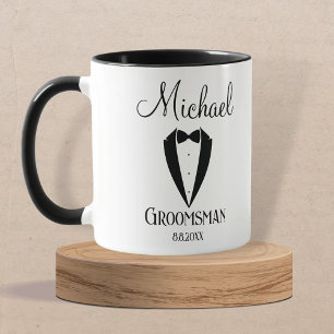 Fun-Tuxedo mit Bogen-Trauzeuge personalisiert Tasse