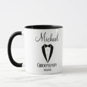 Fun-Tuxedo mit Bogen-Trauzeuge personalisiert Tasse (Links)
