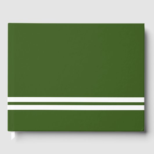 Fun Twin White Bottom Racing Streifen auf dunkelgr Gästebuch (Vorderseite)