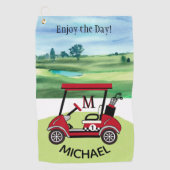 Fun Typ Geschenk Golfplatz Personalisierter Name Golfhandtuch (Vorderseite)