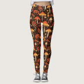 Fun Typ Mushrooms Fall Pattern Leggings (Vorderseite)