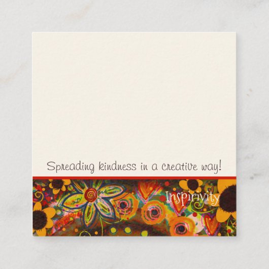 Fun Typ Seien Sie freundlich Inspirivity Kindness  Quadratische Visitenkarte (Rückseite)