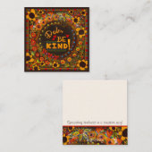 Fun Typ Seien Sie freundlich Inspirivity Kindness Quadratische Visitenkarte (Vorne/Hinten)