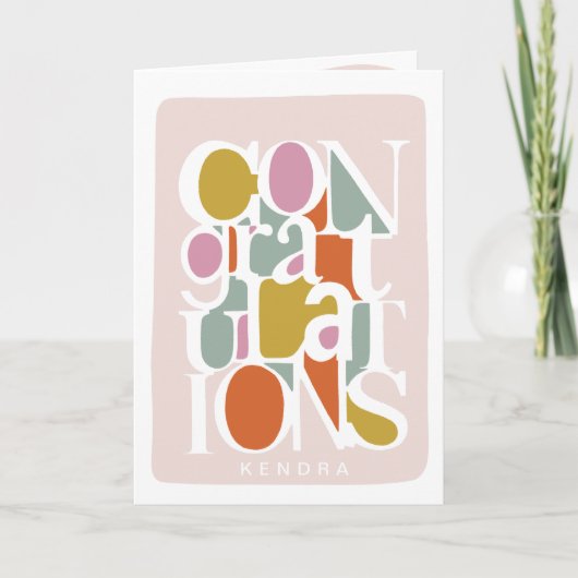 Fun Typografie Custom Design Herzlichen Glückwunsc Karte (Vorderseite)