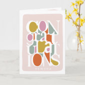 Fun Typografie Custom Design Herzlichen Glückwunsc Karte (Gelbe Blume)