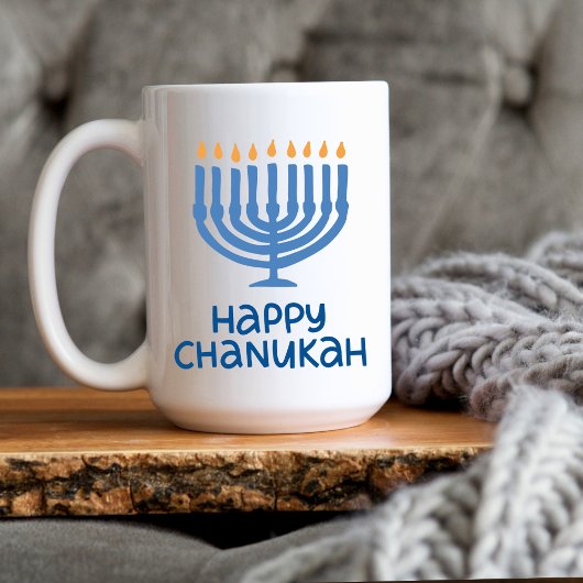 Fun Typografie | Happy Chanukah Large. Mug Kaffeetasse