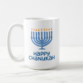 Fun Typografie | Happy Chanukah Large. Mug Kaffeetasse (Links)