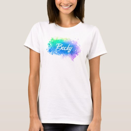 Fun Typografie Pastel Blotch Hintergrund T-Shirt (Vorderseite)