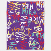 Fun Typografie Städtische bunte Graffiti auf Lila Fleecedecke (Vorderseite)