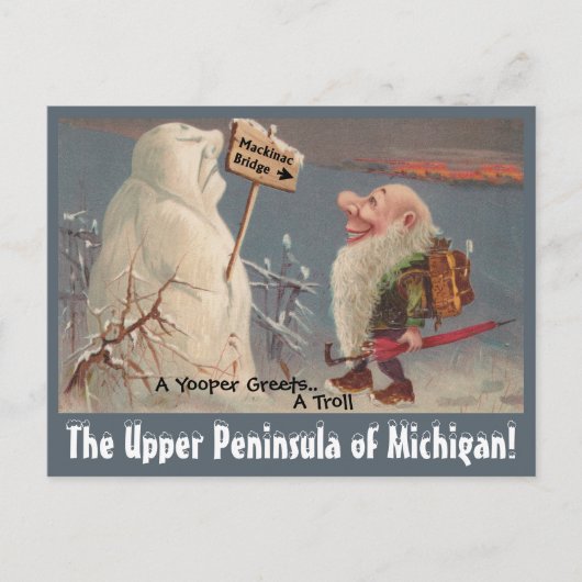 Fun U.P. Yooper Oberhalbinsel Michigan POSTCARD Postkarte (Vorderseite)