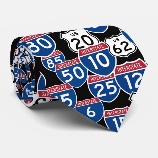 Fun U.S. Highway Signs Random Muster Krawatte (Gerollt)