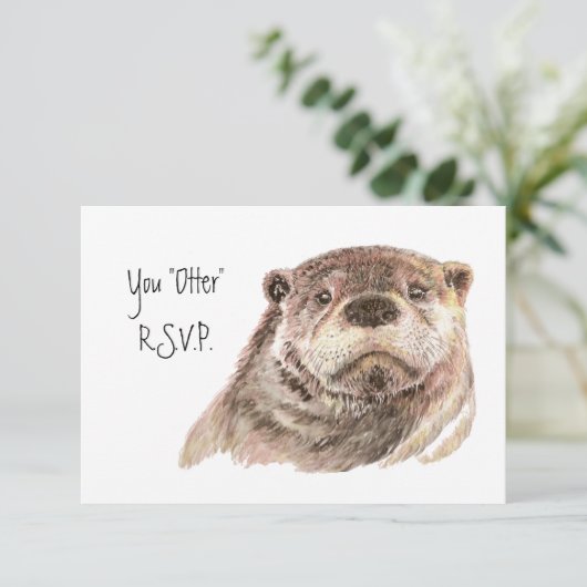 Fun UAWG Antwort mit Aquarell Otter (Stehend Vorderseite)