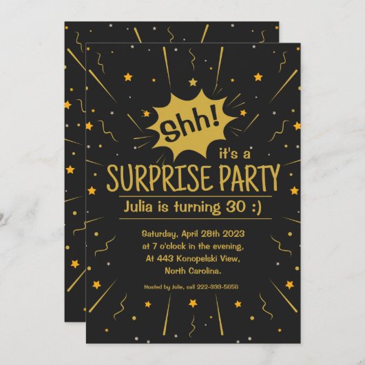 Fun Überraschung Geburtstagseinladungen Einladung (Vorne/Hinten)