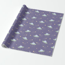 Fun UFO Kindergeburtstag Party Wrapping Paper