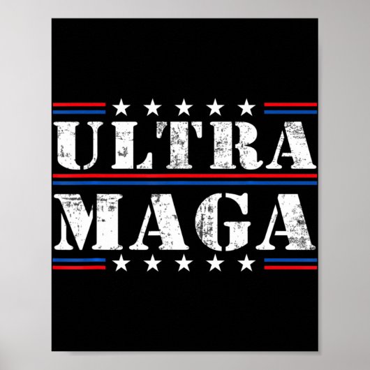 Fun Ultra Maga Vintage amerikanische Flagge Ultra- Poster (Vorne)
