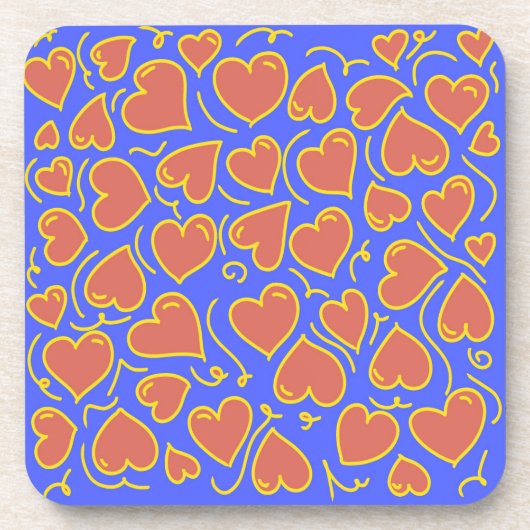 Fun und Bold Hearts Muster Getränkeuntersetzer (Vorderseite)