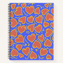 Fun und Bold Hearts Muster Notizblock