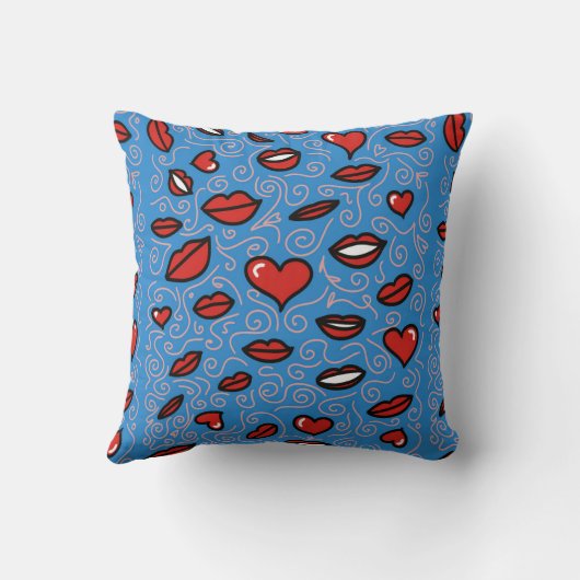 Fun und Bold Lips Muster Kissen (Rückseite)
