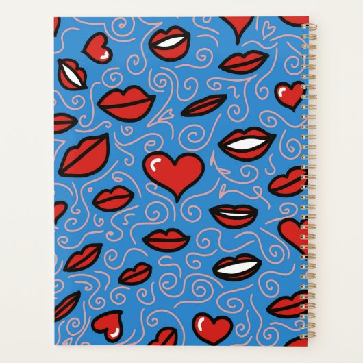 Fun und Bold Lips Muster Planer (Rückseite)