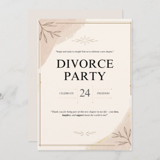 Fun und Bold Scheidung Party Einladung (Vorne/Hinten)