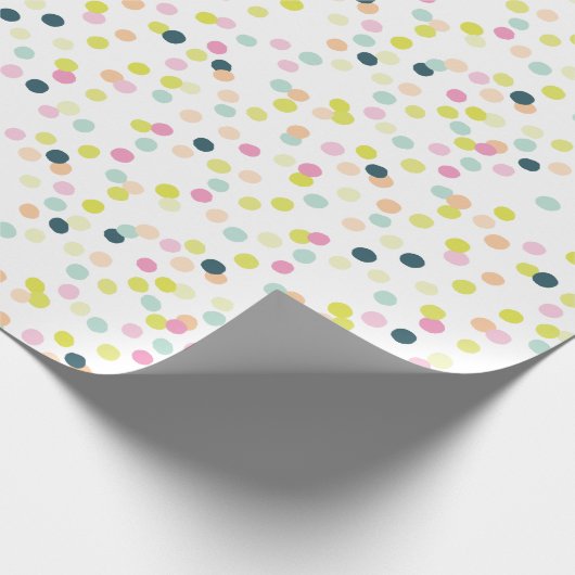 Fun und Colorful Confetti Dots Muster Geschenkpapier (Ecke)