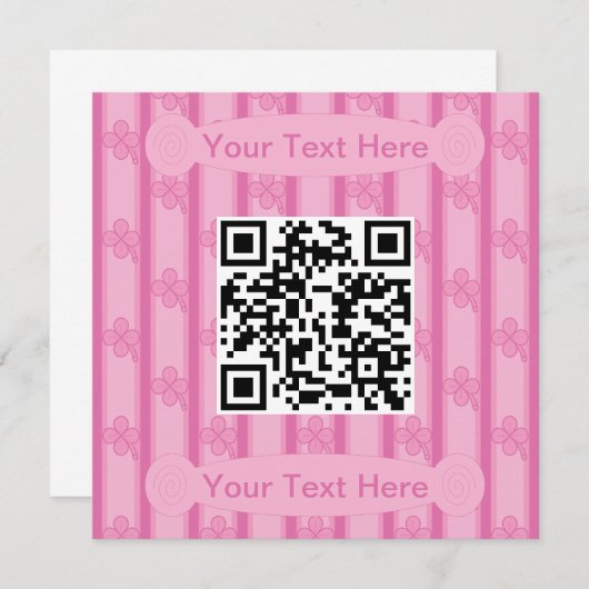 Fun und Extravagant 4 leaf Clover QR-Code Einladung (Vorne/Hinten)